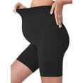 thumbnail image 3 of Funidos Maternity Biker Shorts Yoga Shorts for Women High-Waisted Pregnancy Workout Shorts with Pockets Stretchy Wide Elastic Waistband Pre Postpartum Activewear, 3 of 6