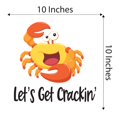 thumbnail image 4 of Crab Claws Let's Get Crackin' Sea Under Water Sea Creatures Crab Octopus Fish Seahorse Clam Shellfish Urchin Kelp Sweet Dreams Bedtime Unicorn Wall Decal Sticker - Size: 10 In X 10 In, 4 of 5