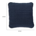 thumbnail image 5 of Benjara Ako Accent Pillow Set of 4, 20 Inch Square, Handwoven Navy Blue Cotton, 5 of 5