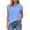 *Blue, variant on VBVC Women's Peter Pan Collar Cotton Linen Blouses , Ladies' Cap Sleeve Half Button Shirts , Casual Summer Tops For Women,Army Green,S-2XL