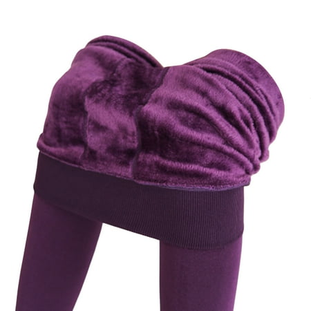 

YeccYuly Women Fleece Lined Tights Women Leggings Thermal Pantyhose Fake Translucent Tights High Waisted Elastic Winter Warm Pants