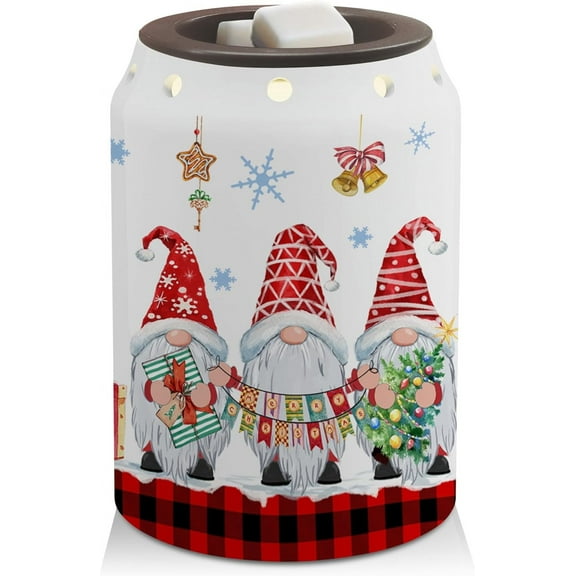 Christmas Decorations for Home, Gnomes Christmas Wax Warmer, Ceramic Wax Melt Warmer for Oil Candle, Xmas Decor for Living Room Kitchen Bathroom, Unique Women Relaxing Gifts