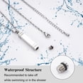 thumbnail image 5 of XIUDA Cube Cremation Urn Necklace for Ashes,  Stainless Steel Memorial Bar Urn Pendant for Women Men-Silver, 5 of 7