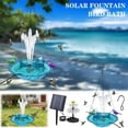 thumbnail image 3 of Solar Hanging Bird Bath Fountain, 18" Blue Glass Tray with 4 Nozzles, 2-in-1 Feeder, 3 of 6