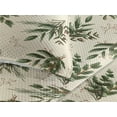 thumbnail image 3 of Ambesonne Leaves Greenery Quilted Bedspread Set 3 Pcs, Minimalistic Jungle, Queen, Eggshell Hunter Green, 3 of 4