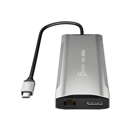 j5create - 4K60 Elite USB-C Triple-Monitor 10Gbps Mini Dock - Space Grey