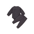 thumbnail image 3 of Qiylii 2Pcs Toddler Outfits, Henley Neck Long Sleeve Romper + Casual Pants, 3 of 9