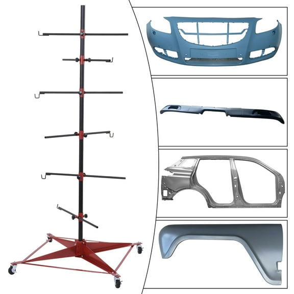 Xianers Global Auto Panel Tree Paint Stand Holder with Adjustable Center Post - Hook Levers Securely Hasng Automotive Panels, Doors, Fenders, Bumpers, Car Parts - Auto Body Shop Painting, Save Time