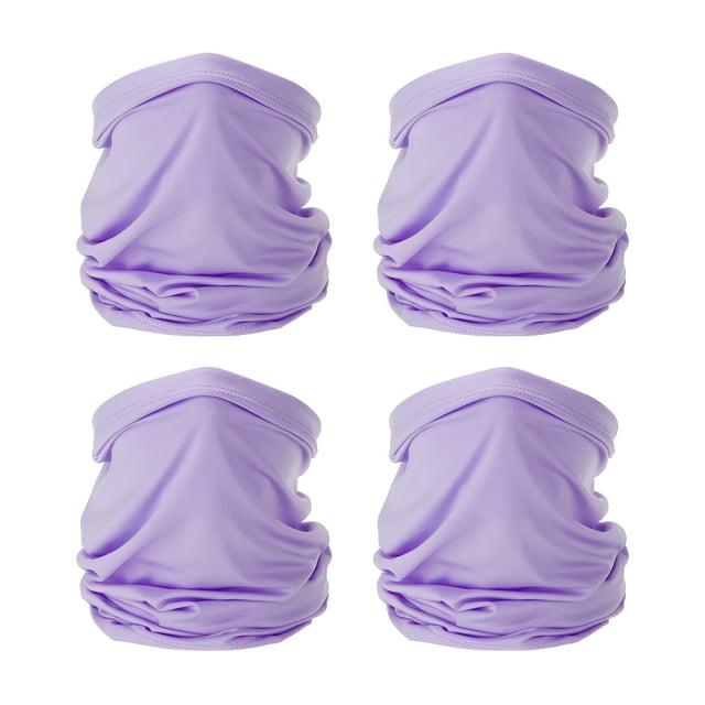 Uxcell Neck Gaiter, 4 Pack Breathable Cooling Face Cover Scarf for Cycling Running, Light Purple