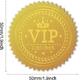 thumbnail image 2 of 100Pcs VIP Member Gold Foil Certificate Seals Self Adhesive Embossed Seals Gold Stickers Medal Decoration Labels, 2 of 8