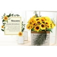 thumbnail image 3 of Mocoosy 4 Bunches Artificial Sunflower Bouquets, Fake Sunflowers with Stems, Silk Wildflowers Realistic Yellow Faux Sun Flowers for Wedding Decorations Fall Floral Arrangements Home Garden Table Decor, 3 of 8