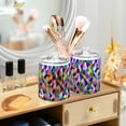 thumbnail image 3 of Yayeee 4 Pack Qtip Holder Bathroom Cotton Swab Canister with Lid Clear Dispenser Set, Green Wavy Plaid, 3 of 6