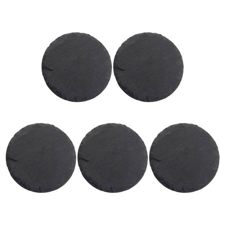 

5Pcs Natural Slate Coaster Whiskey Theme Wine Coaster Insulated Tea Mat