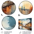 thumbnail image 3 of Designart "Denmark Cityscape Euphony II" Cityscapes Metal Art Print, 3 of 5