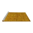 thumbnail image 2 of Ahgly Company Machine Washable Indoor Square Abstract Yellow Contemporary Area Rugs, 3' Square, 2 of 4