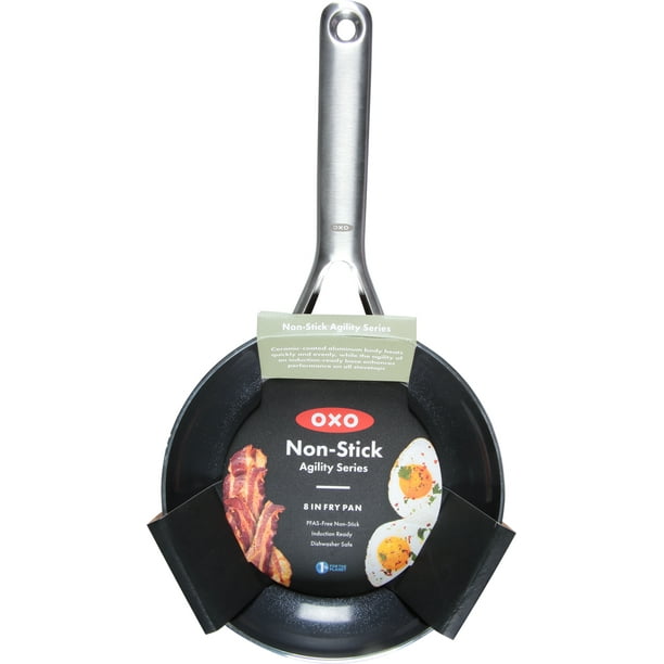 OXO Agility Ceramic Coated Aluminum Fry Pan 8 in. Black