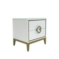 thumbnail image 3 of White Engineered Wood Night Stand with Matte Gold Frame and Circular Handles, 3 of 4