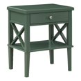 thumbnail image 1 of Comfort Pointe Table de Chevet Vintage Verte en Bois avec 1 Tiroir et Étagère de Rangement, 1 of 10