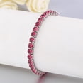 thumbnail image 3 of 18K Silver Plated Adjustable AAAA4mm Zircon Tennis Bracelet Ladies Girls Wedding Party Gift (July), 3 of 5
