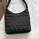 thumbnail image 2 of Bolso hobo acolchado, ligero, para mujer, con cerrojo, acolchado, Bolso satchel (negro), 2 of 8
