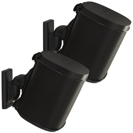 Sonos Wall Mount Play 3 Sanus Adjustable Sonos Wall Mount for Sonos One, PLAY:1, & PLAY:3 - Tool Free Tilt & Swivel Adjustments For Best Audio - Pair (Black) ()