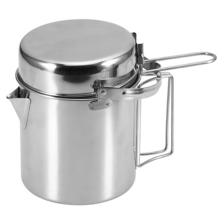 

ammoon Camping Cooking Kettle Stainless Steel Pot with Pouring Spout and Lid