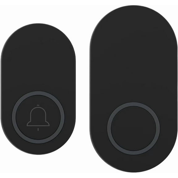 Wireless Doorbell,Waterproof Door Bell with 60 Chimes 90 Db 4 Volume Levels Mute Mode,Doorbell Kit for Teachers Classroom Home Office（Black,Doorbell with 1 Button & 1 Receiver）