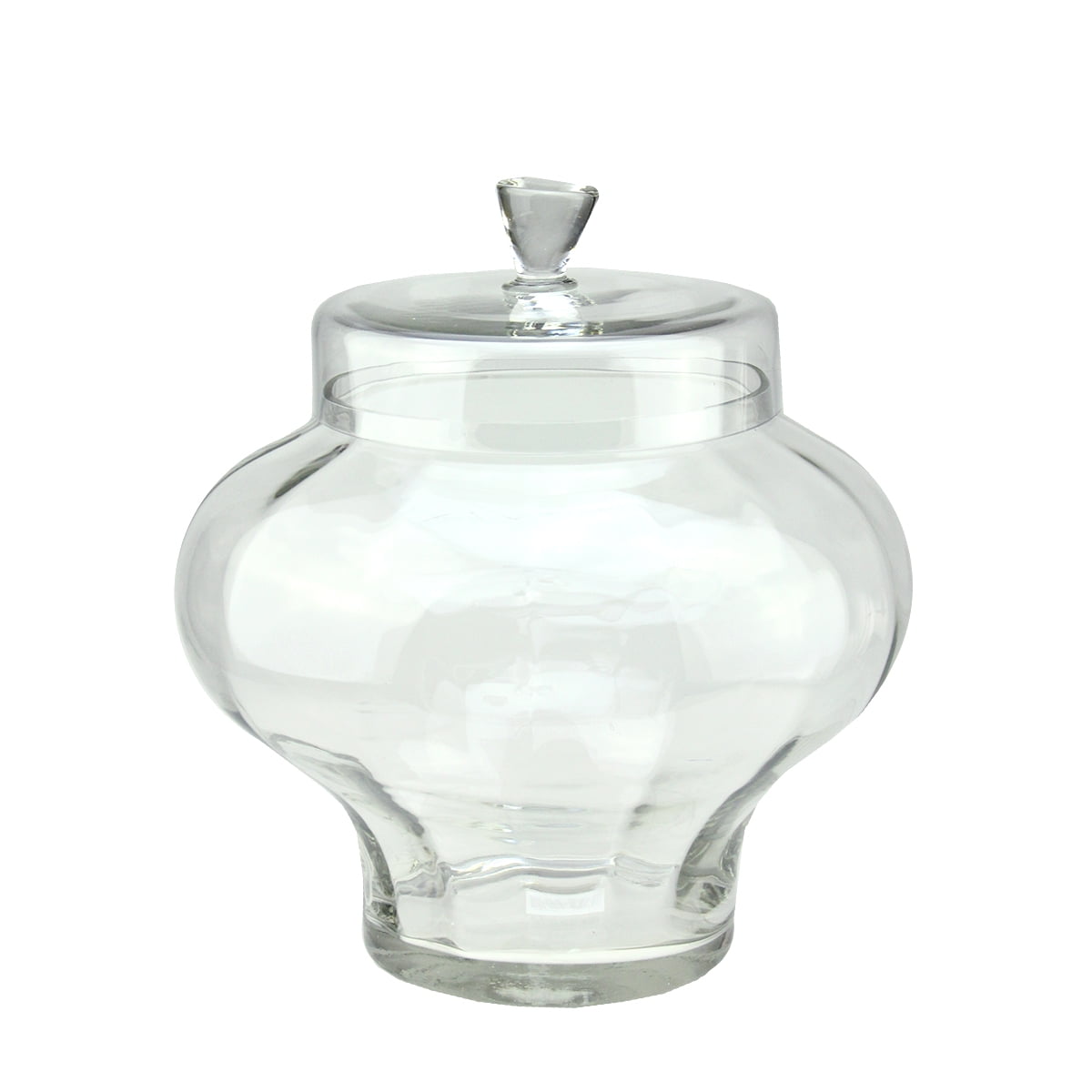 14.5" Clear Segmented Glass Container with Lid