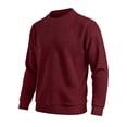 thumbnail image 5 of CQONEPT Mens Waffle Sweater Crewneck Knit Sweaters Casual Textured Sweaters Fall Winter Sports Outdoor Pullover Wine L, 5 of 6