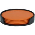 thumbnail image 5 of Faux Cuir 4 Pcs Orange avec Support Noir, 5 of 5
