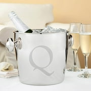 Angle View: Personalized Your Initial Stainless Steel Champagne Bucket