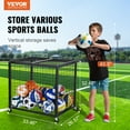 thumbnail image 6 of VEVOR Rolling Sports Ball Storage Cart, Basketball Cage with Double Lids, Sport Equipment Holder Organizer for Indoor Outdoor, Steel Storage Rack for Garages, Playgroup, Gym and Schools, 6 of 9