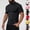 Black, variant on Men's Short Sleeve T-Shirt High Neck Solid Color Fashionable Breathable All Season Easy Care Everyday Wear Black XXL