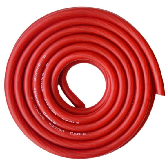 Absolute 4 Gauge Red Power/Ground Wire SuperFlex Grade A- CCA, 25 Feet