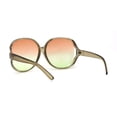 thumbnail image 2 of Womens Extra Oversized Round Designer Fashion Exposed Lens Butterfly Sunglasses Green Orange Green, 2 of 4