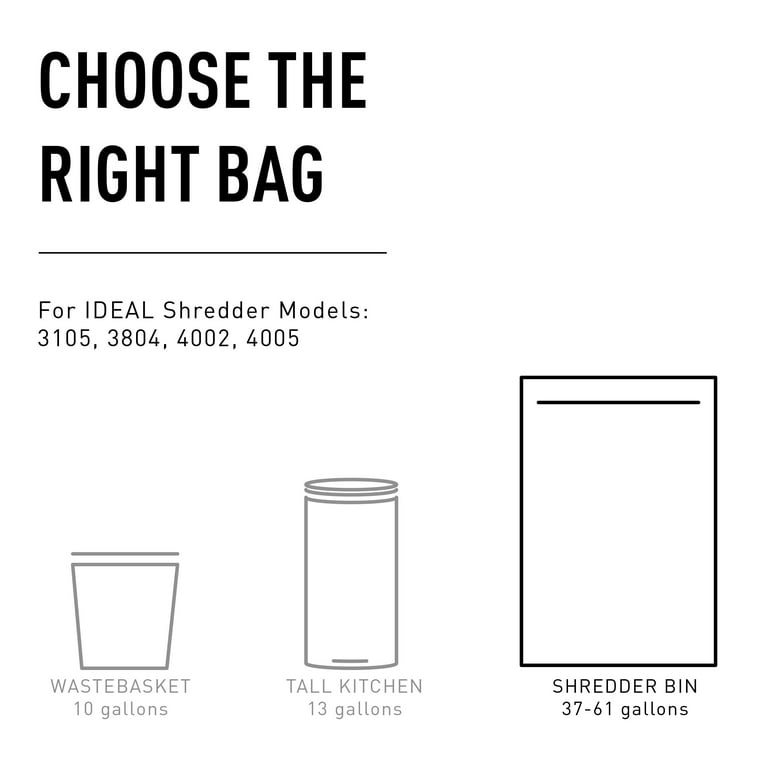 ideal. Shredder Bags for Shredder model 4002 - 56 gal - 48 ideal. Shredder Bags for Shredder model 4002 - 56 gal - 48