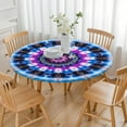 thumbnail image 3 of Colorful Tie Dye Mandala Pattern Round Fitted Tablecloth with Elastic Edge,Dining Table Cover Waterproof,Outdoor Round Tablecloth for Camping,Dining,Indoor and Outdoor, 3 of 7
