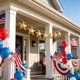 thumbnail image 1 of Patriotic Star Garland Flag Fabric Star Bunting With Lines And Polka Point Patterns For 4th Of July Independence Day Home Decor, 1 of 6