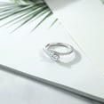 thumbnail image 3 of Gem Stone King 925 Sterling Silver Sky Blue Aquamarine and White Moissanite Bypass Ring for Women (0.72 Cttw, Gemstone March Birthstone, Round 4MM, Available in Size 5, 6, 7, 8, 9), 3 of 4