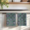 thumbnail image 7 of Green Mediterranean Kitchen Towels Set of 1, Vintage Abstract Geometric Floral Texture Absorbent Dish Towels for Kitchen, Microfiber Hand Towel, Quick Drying Tea Towel for Cleaning Dishcloths, 7 of 7