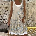 thumbnail image 2 of Dyegold Sundresses for Women Plus Size Plus Size Summer Dresses for Women Beach U-Neck Sleeveless Fake Two Pieces Dress Party T-Shirt Midi Loose Dress, 2 of 5