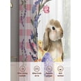 thumbnail image 6 of Easter Bunny Sheer Curtains 84 Inch Length 2 Panels Set Window Treatments, Spring Easter Eggs Chick Floral Pink Check Rod Pocket Semi Curtains for Living Room/Bedroom/Kitchen Décor, 104"W x 84"L, 6 of 7
