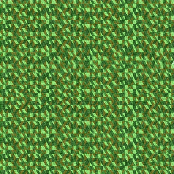 Ahgly Company Indoor Square Patterned Pea Green Area Rugs, 6' Square