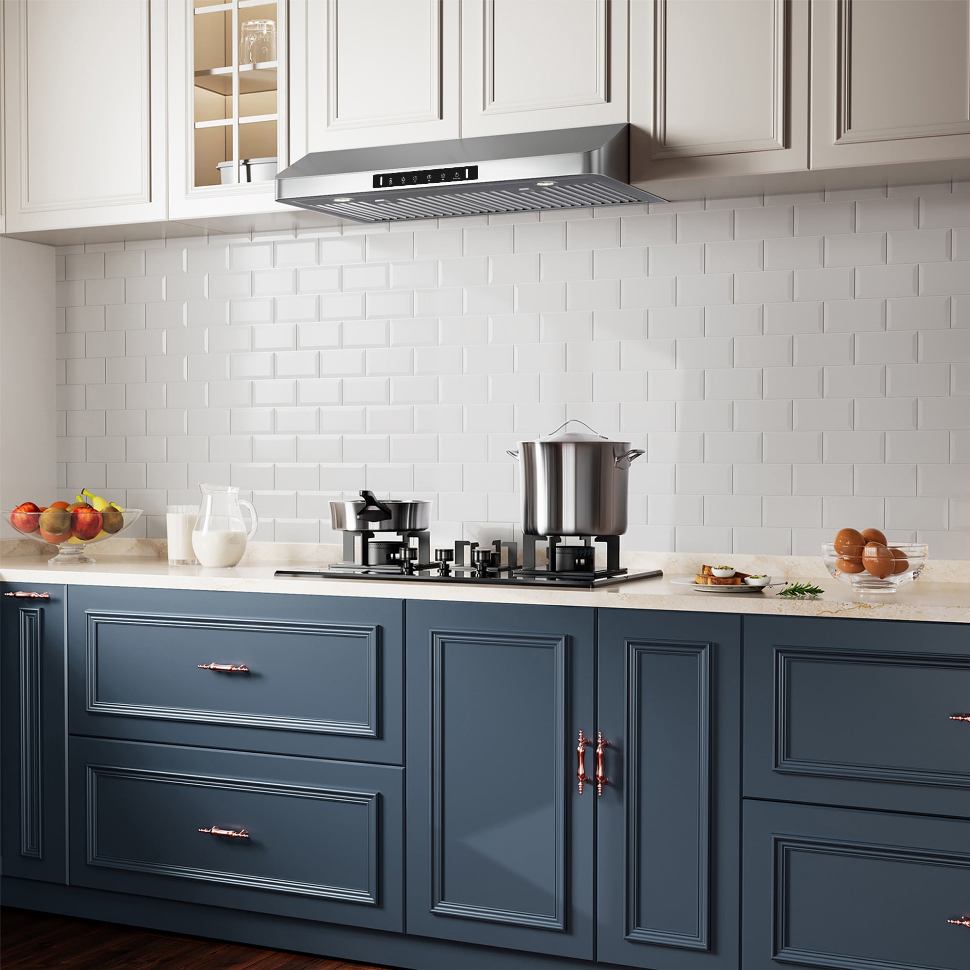 VIKIO 30 inch Under Cabinet Range Hood 900CFM, Ducted 3 Speed Exhaust Fan, Touch Panel, Stainless Steel