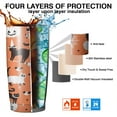 thumbnail image 7 of Hallween Spooky Black Cats Pumpkin Tumbler with Straw, Spooky Black Cats Pumpkin Stainless Steel Double Walled Vacuum Insulated Cup, Spooky Holiday Gifts for Women Men, 7 of 7