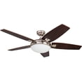 thumbnail image 2 of Ceiling Fans 50196 Carmel 48" Contemporary Ceiling Fan with Integrated Light Kit and Remote Control, Five Reversible California Redwood/Mendoza Rosewood Blades, Brushed Nickel, 2 of 6