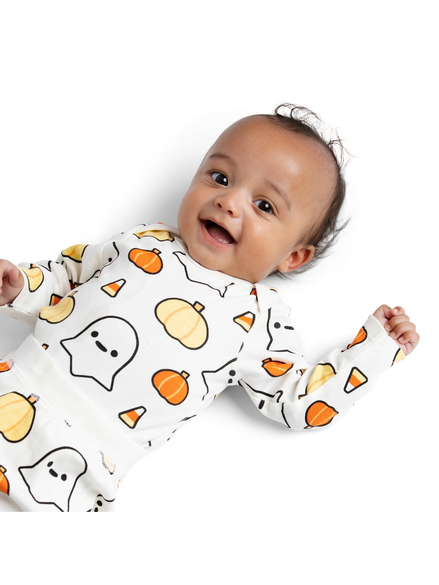 M+A by Monica + Andy Organic Cotton Gender Neutral Halloween First Moves Bodysuit + Groove Pant + Bib Set, Sizes Newborn -24 Months