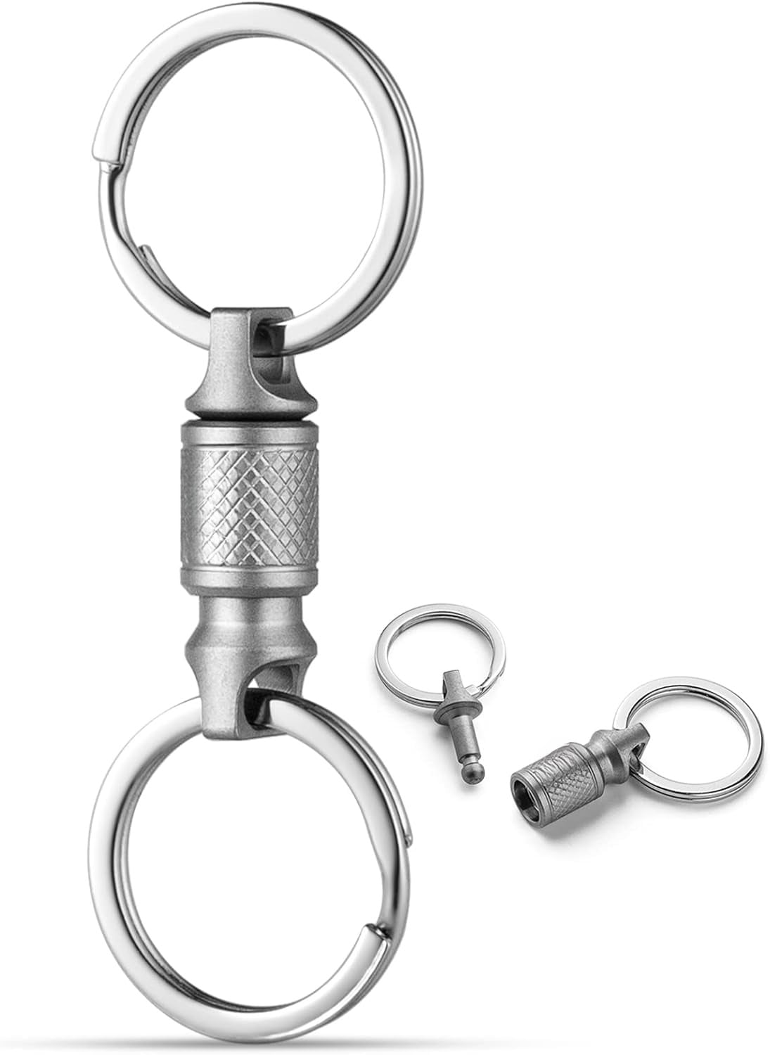 Titanium Quick Release Keychain, Retractable Key Chain Detachable Keychain Clip，Pull Apart Key Rings for Men Women