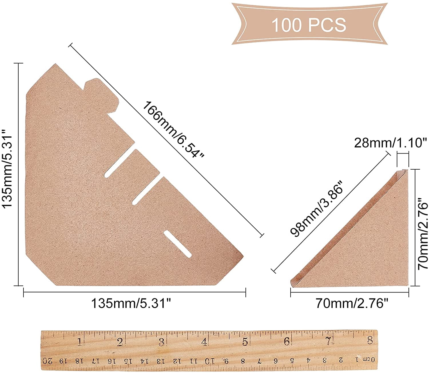 PH Frame Corner Protectors - 100pcs Cardboard Protectors Frame Cardboard Corner Protectors for Shipping Packing or Moving Fits Frames 0.78 Wide Beige DIY