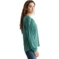 thumbnail image 3 of Lucky Brand Womens Long Sleeve Boho Henley Top X-Small Blue Spruce, 3 of 3